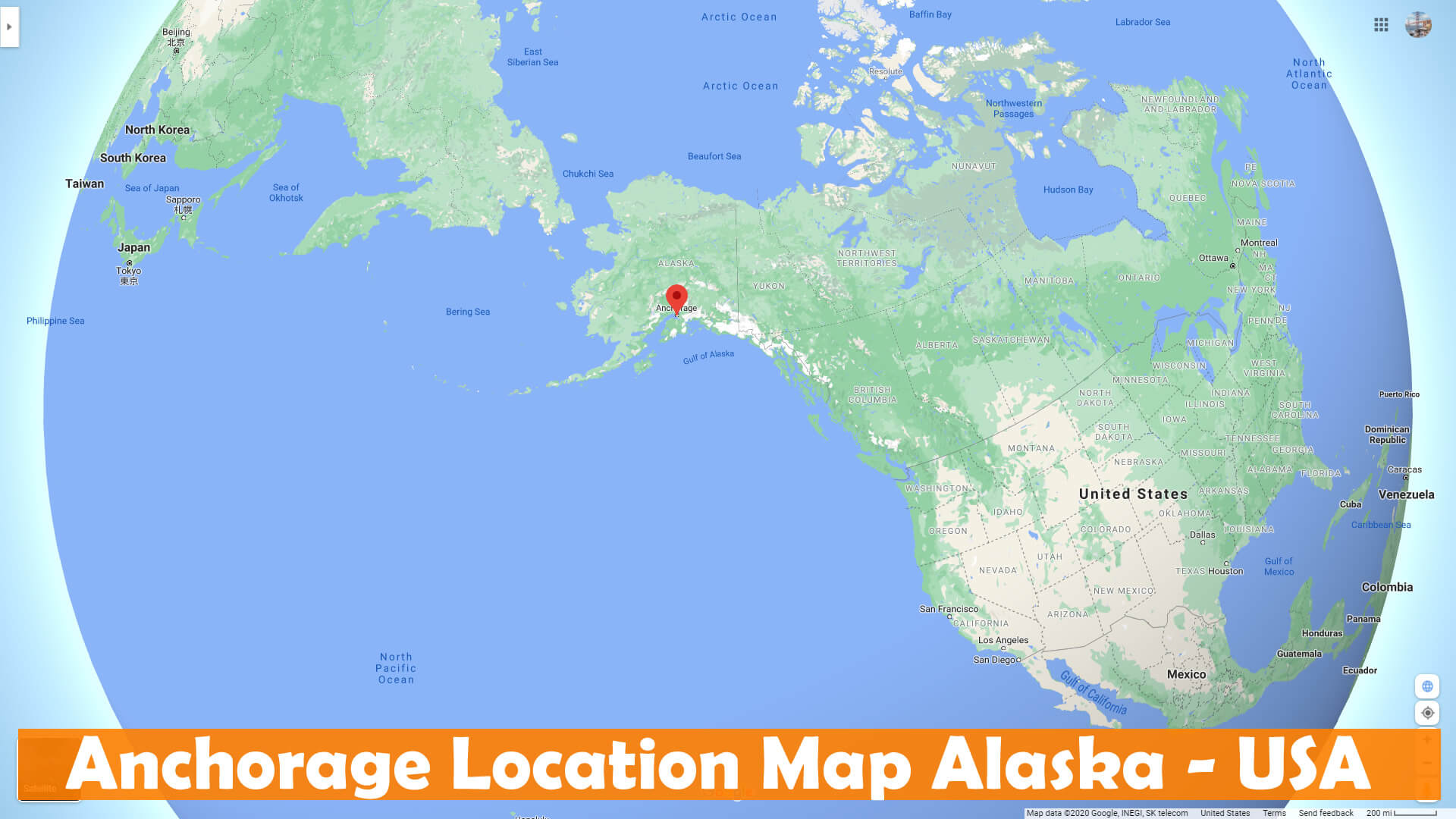 Anchorage Emplacement Carte Alaska   EUA